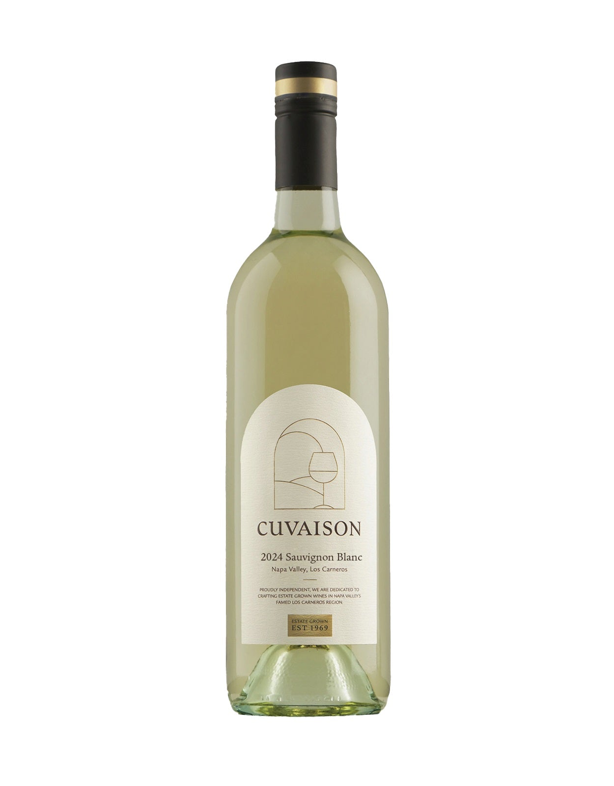 a bottle of the 2024 Estate Sauvignon Blanc from the Cuvaison Estate Tai vineyard in Napa Valley, Los Carneros. 