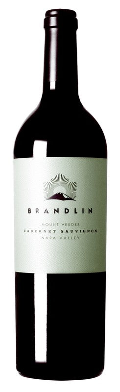A 1.5L bottle of 2009 Brandlin Estate Cabernet Sauvignon, featuring a minimalist light gray label with black text and a sunburst design.