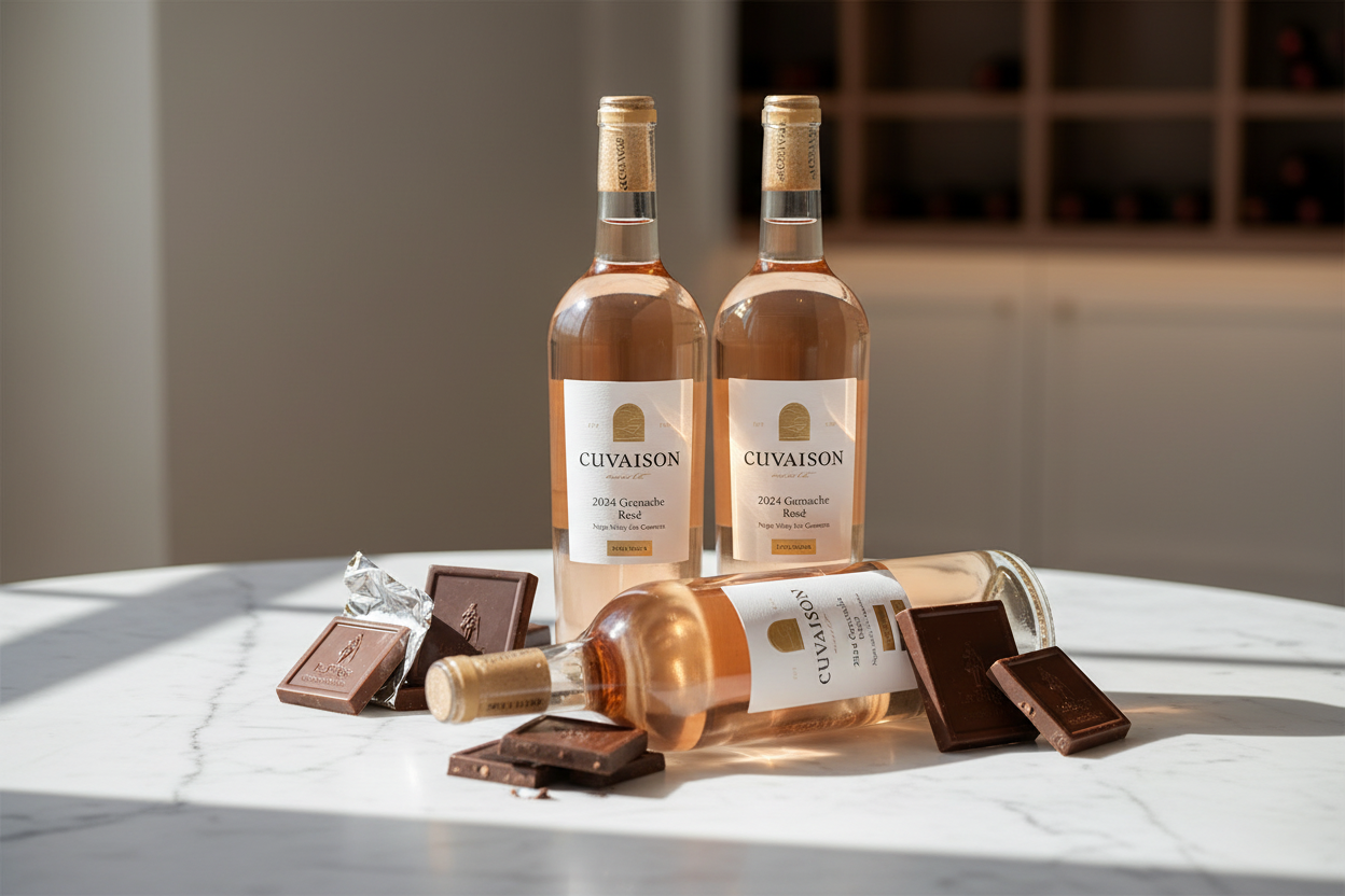 Grenache Rosé and Chocolate Product Photo